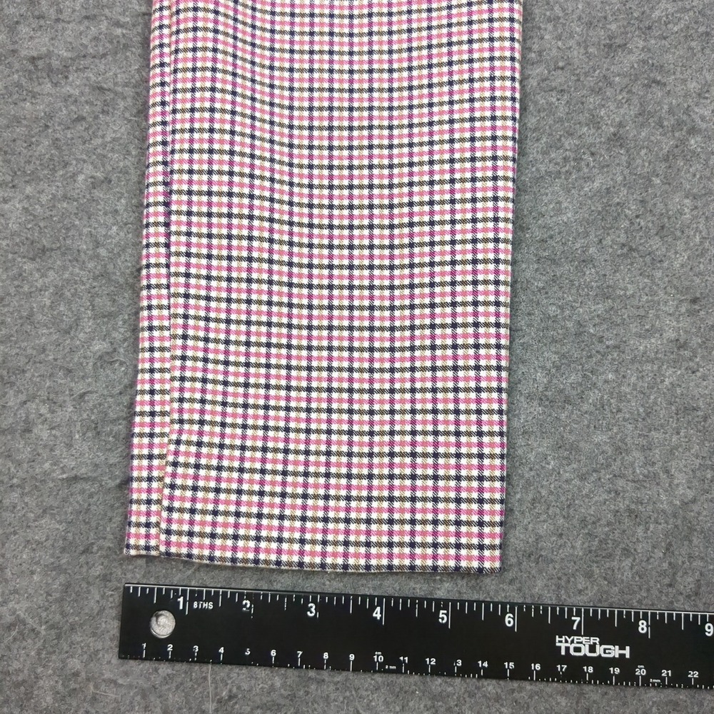 Banana Republic Sloan Skinny Pants Womens 2‎ Pink Navy Gingham Plaid Zip Pocket - Picture 11 of 15